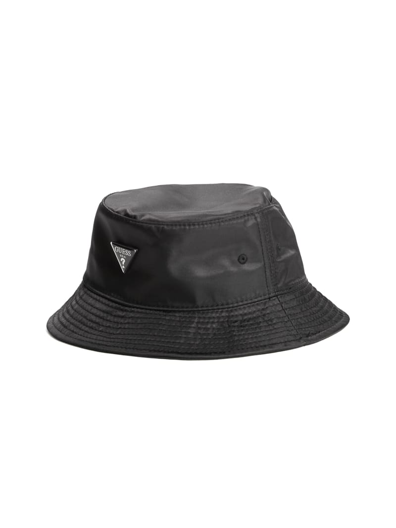 Czapki Damskie Guess Logo Emblem Nylon Bucket Czarne | 369502-OQA