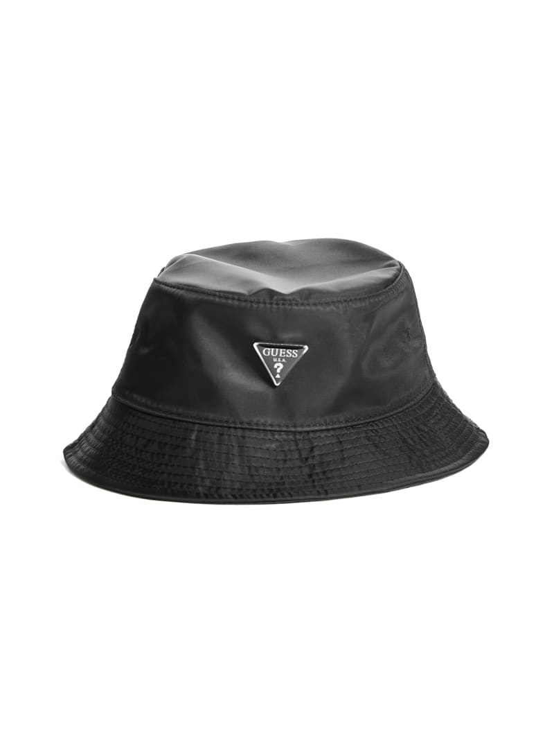 Czapki Damskie Guess Logo Emblem Nylon Bucket Czarne | 369502-OQA