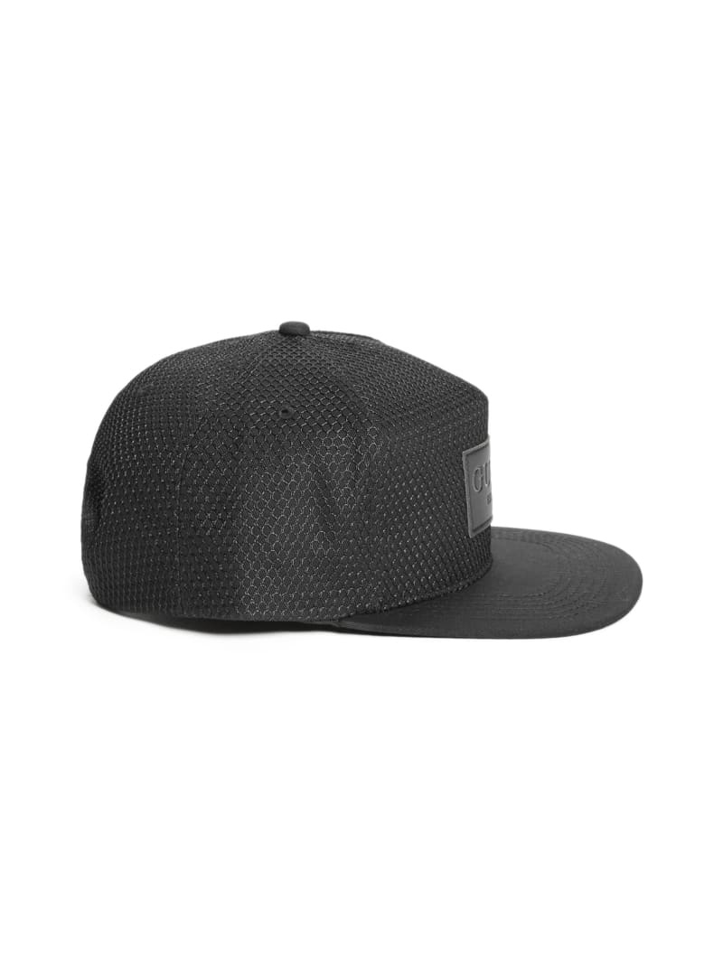 Czapki Męskie Guess Dave Mesh Płaskie Brim Snapback Czarne | 132876-QUR