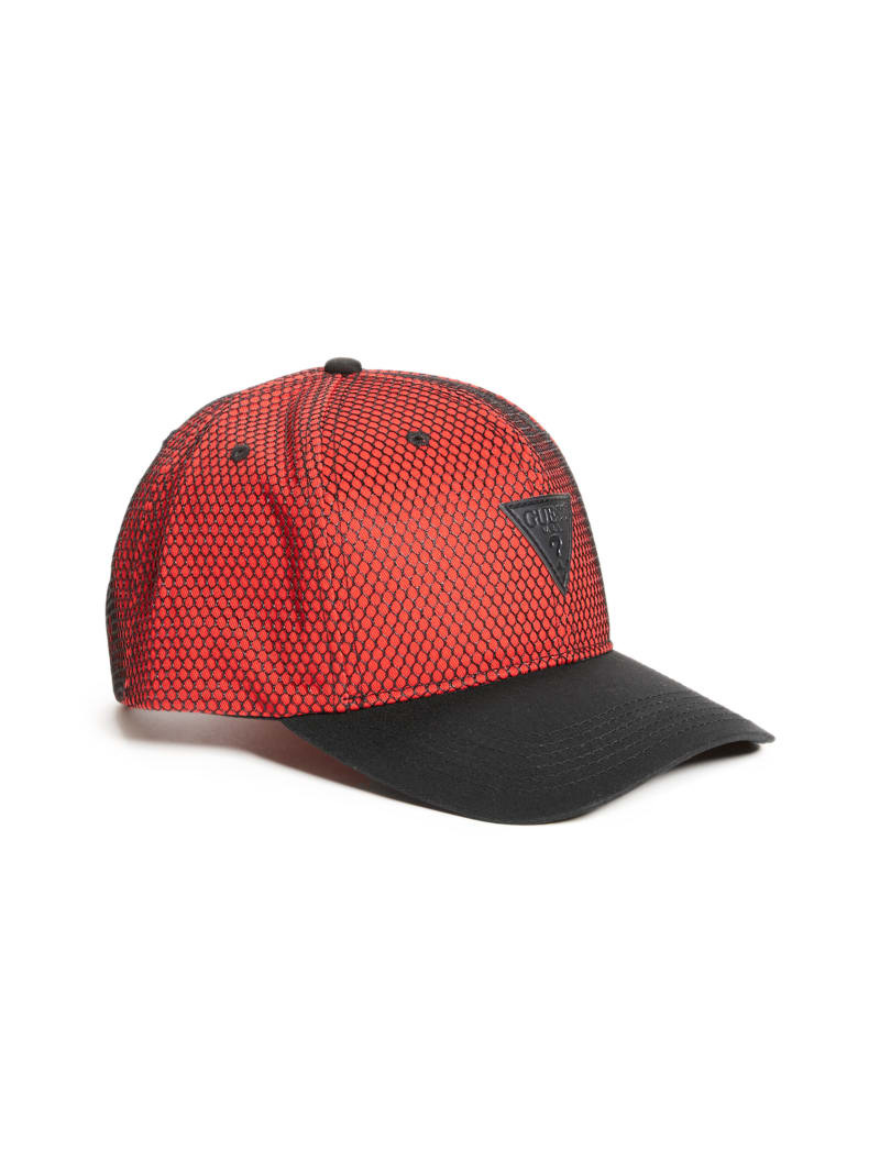 Czapki Męskie Guess Tyler Mesh Triangle Baseball Czerwone | 234157-LKD