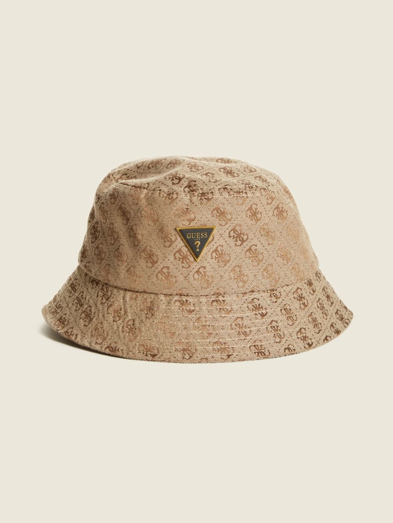 Czapki Męskie Guess Vezzola Logo Bucket Beżowe | 103849-DIU