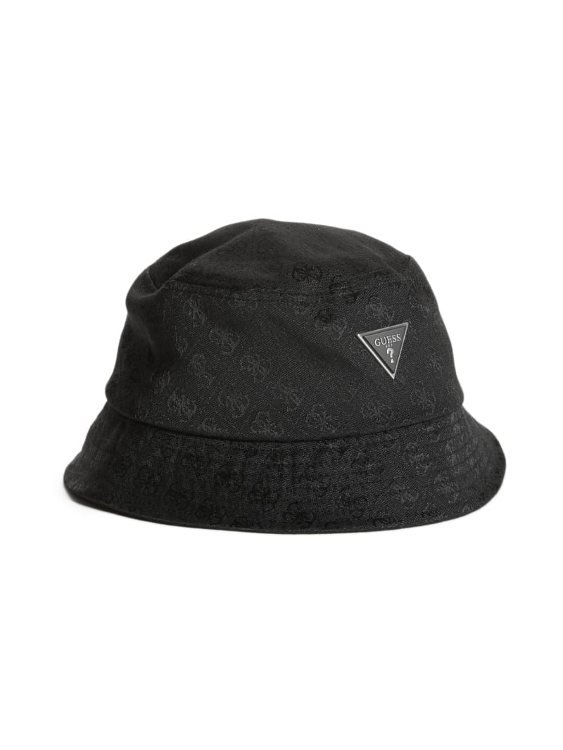 Czapki Męskie Guess Vezzola Logo Bucket Czarne | 305861-JRW