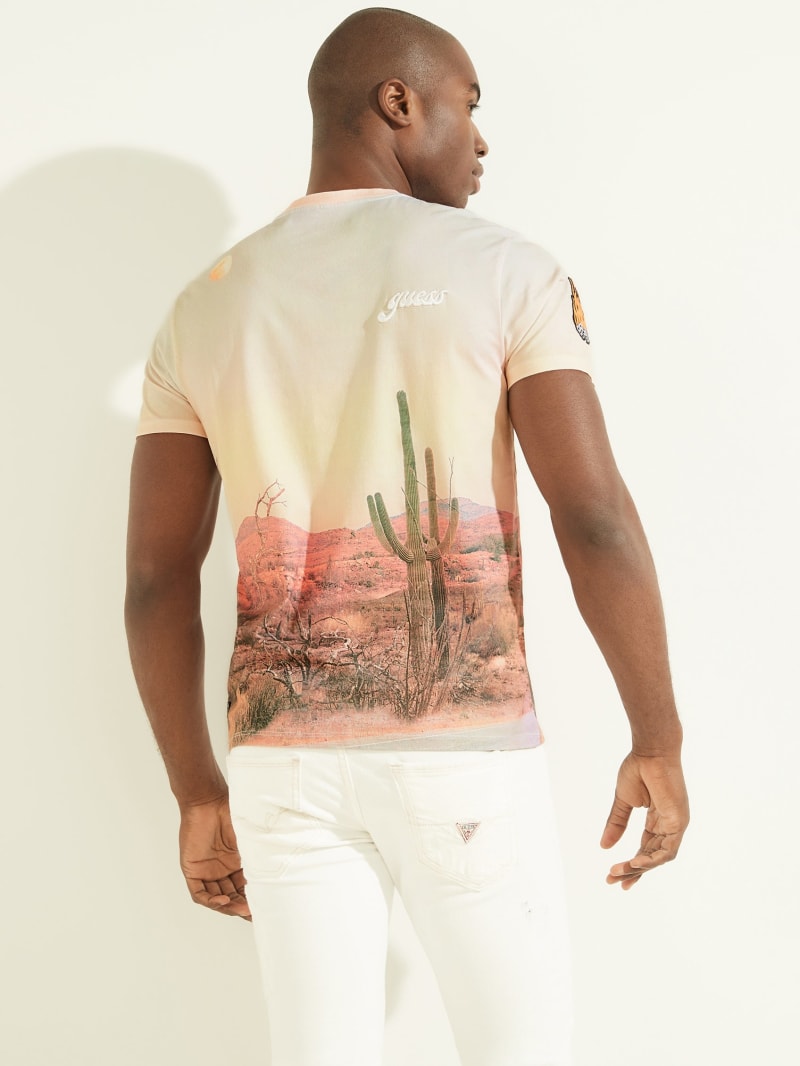 Koszulki Męskie Guess Desert Sunset Tee Kolorowe | 601845-ENV