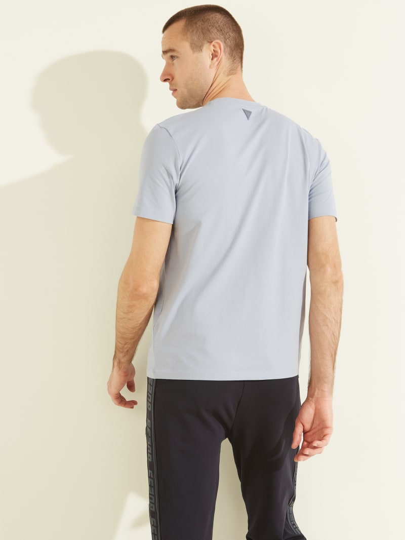 Koszulki Męskie Guess Eco Alphy Active Tee Niebieskie | 802934-ZUB