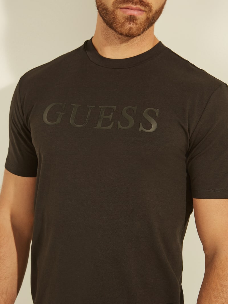 Koszulki Męskie Guess Eco Alphy Tee Czarne | 974562-APW