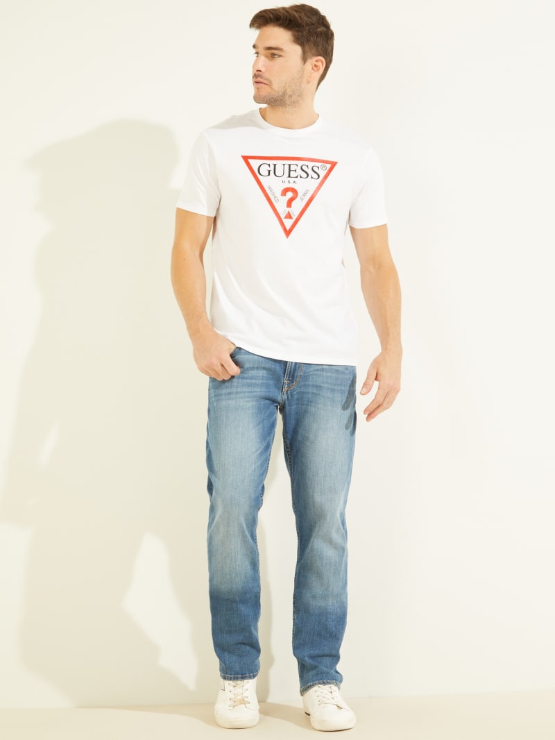 Koszulki Męskie Guess Klasyczne Logo Tee Białe | 749503-CYF