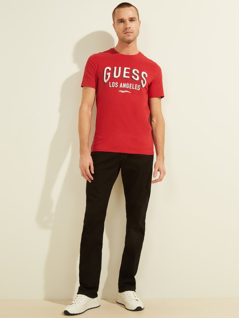 Koszulki Męskie Guess Logo Tee Czerwone | 682195-BOG