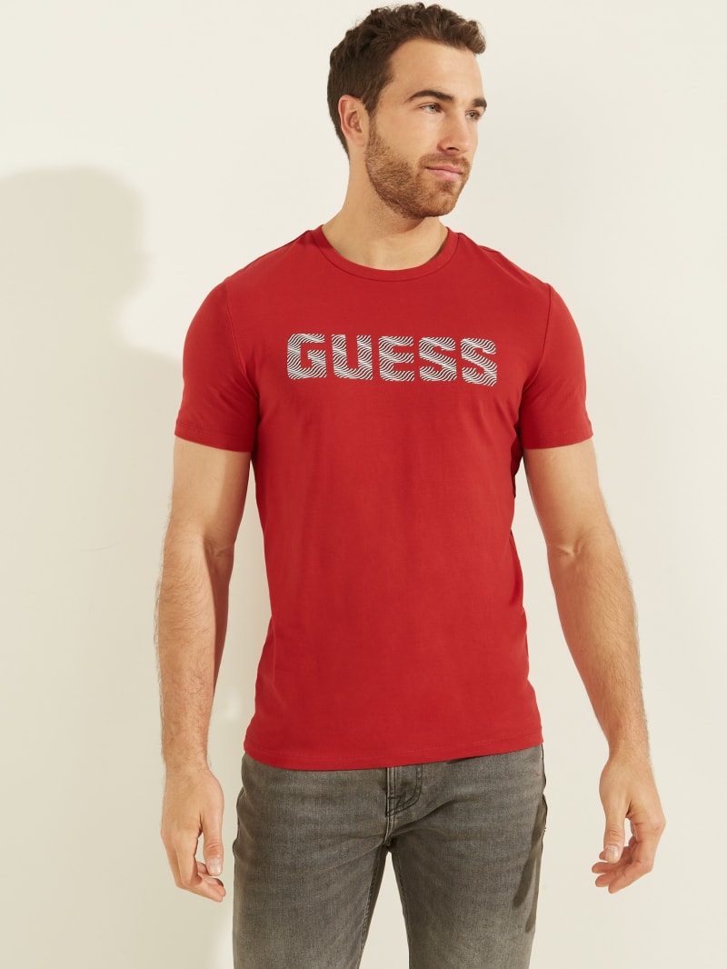 Koszulki Męskie Guess Magick Logo Tee Czerwone | 850472-BEU