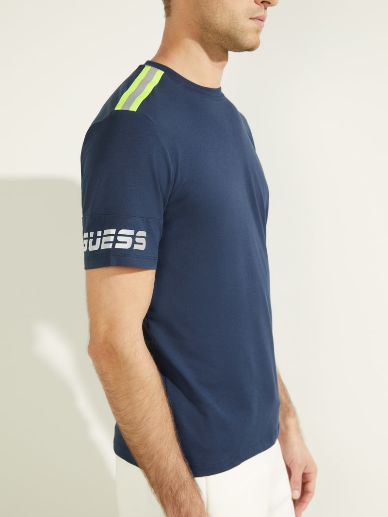 Koszulki Męskie Guess Rodney Active Tee Niebieskie | 207951-ONM