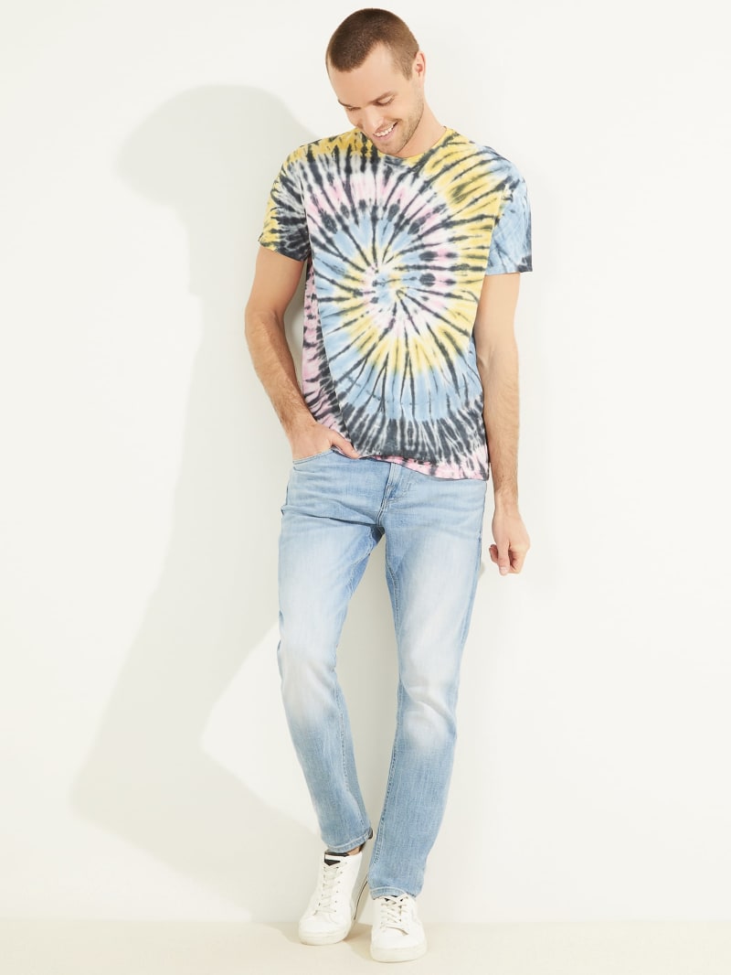 Koszulki Męskie Guess Spiral Tie-Dye Tee Kolorowe | 537409-KPL