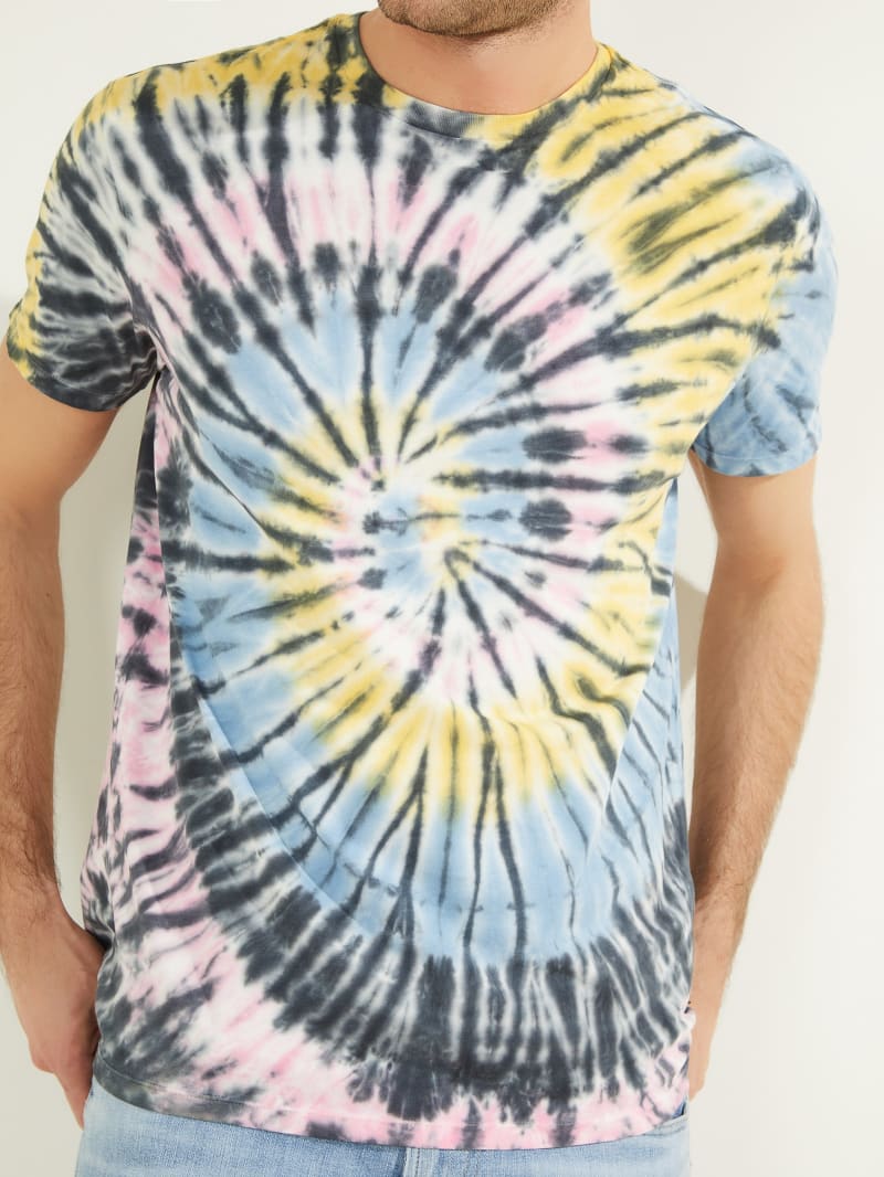 Koszulki Męskie Guess Spiral Tie-Dye Tee Kolorowe | 537409-KPL