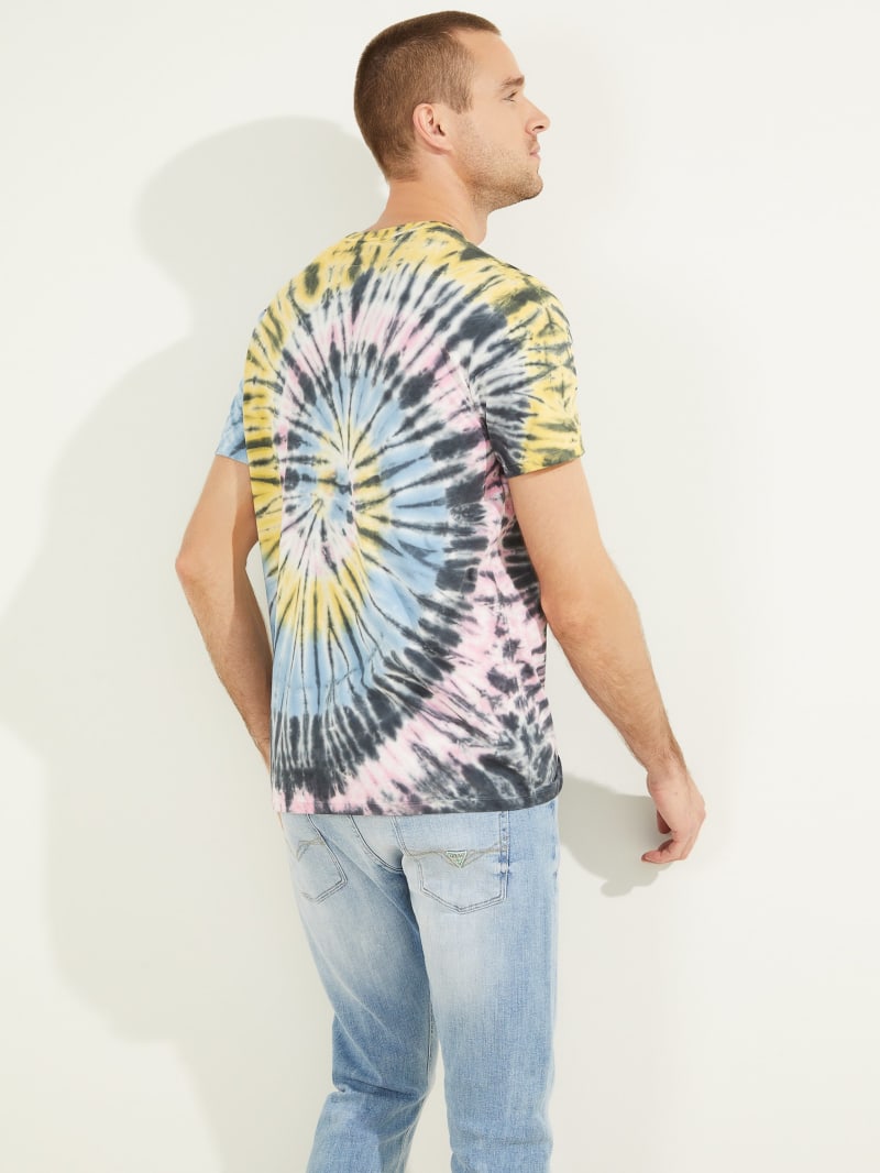 Koszulki Męskie Guess Spiral Tie-Dye Tee Kolorowe | 537409-KPL