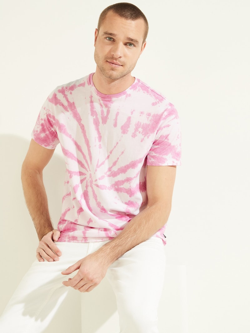 Koszulki Męskie Guess Twisted Tie-Dye Tee Kolorowe | 259834-MKA