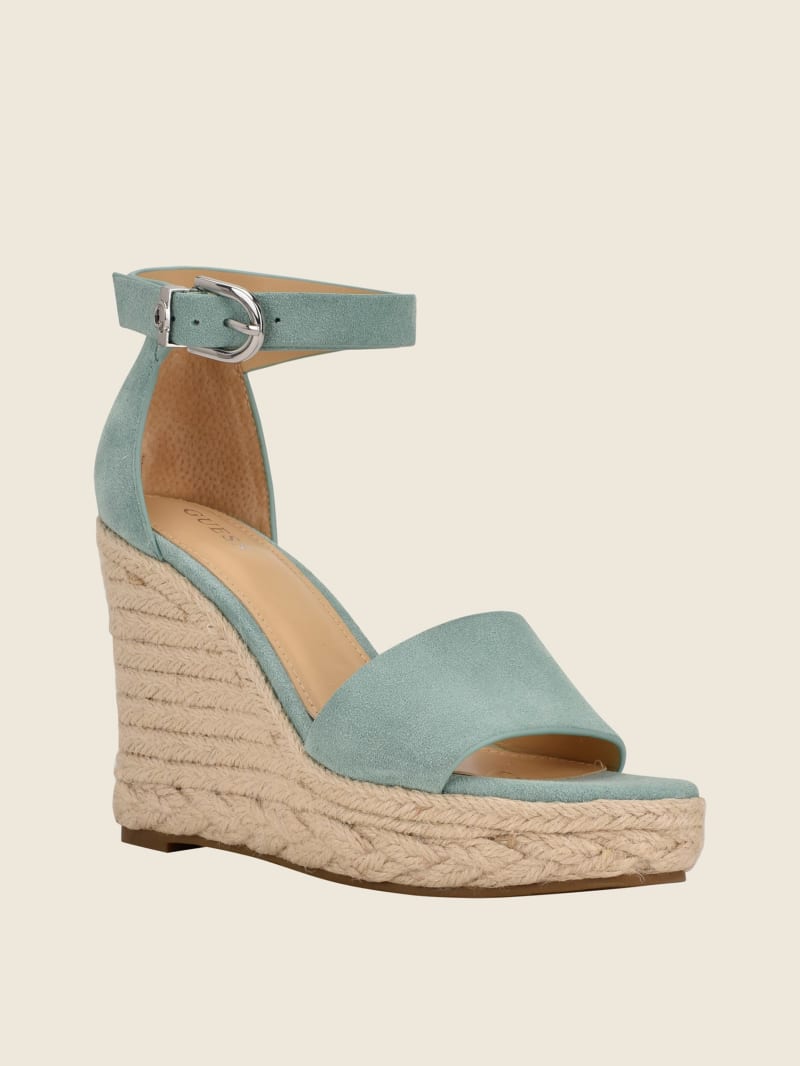 Koturny Damskie Guess Hidy Zamszowe Espadryle Zielone | 296053-XDB