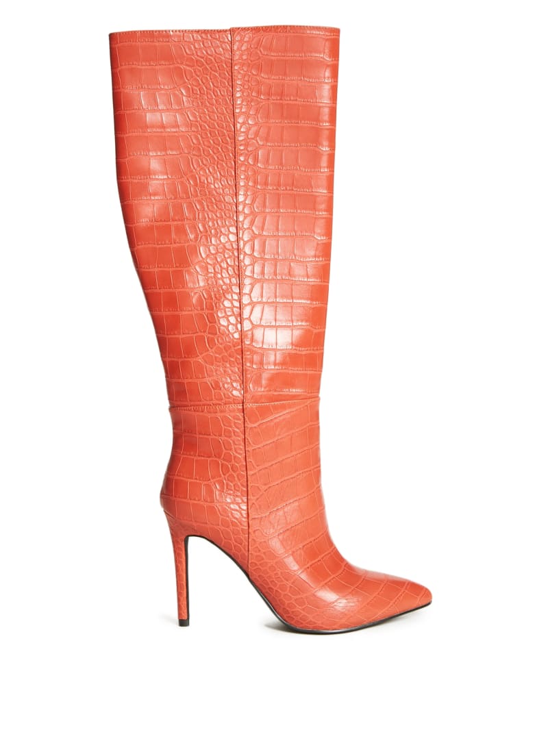 Kozaki Damskie Guess Croc Knee-High Pomarańczowe | 031879-KCP