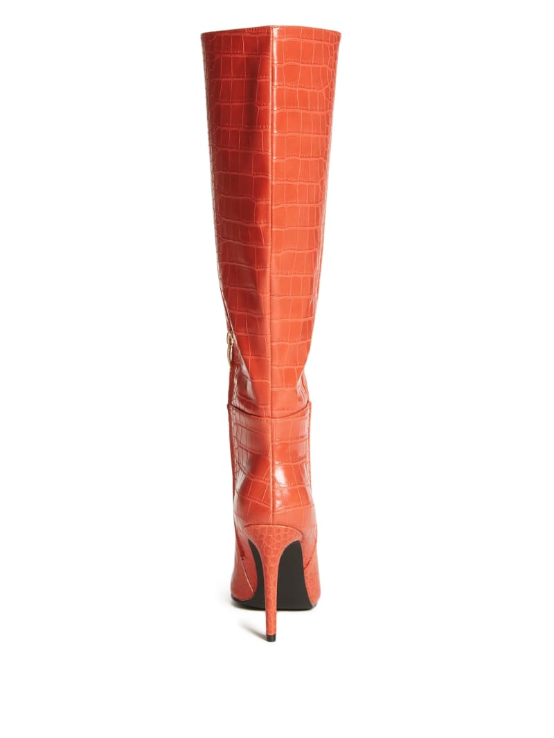 Kozaki Damskie Guess Croc Knee-High Pomarańczowe | 031879-KCP