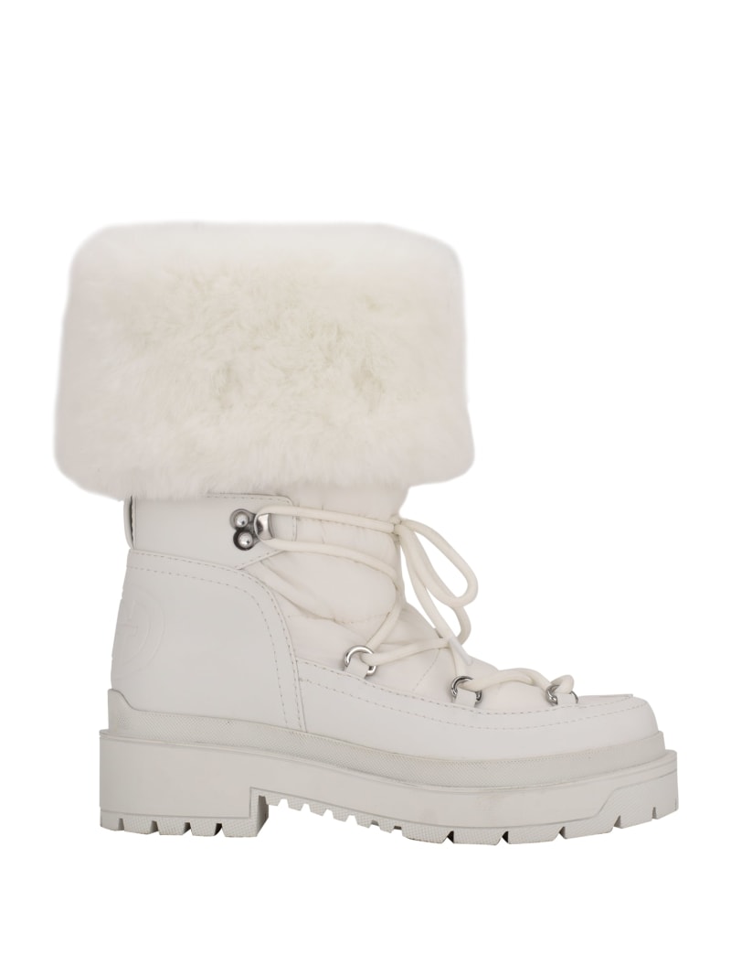 Kozaki Damskie Guess Larya Faux-Fur Snow Białe | 470239-LKY