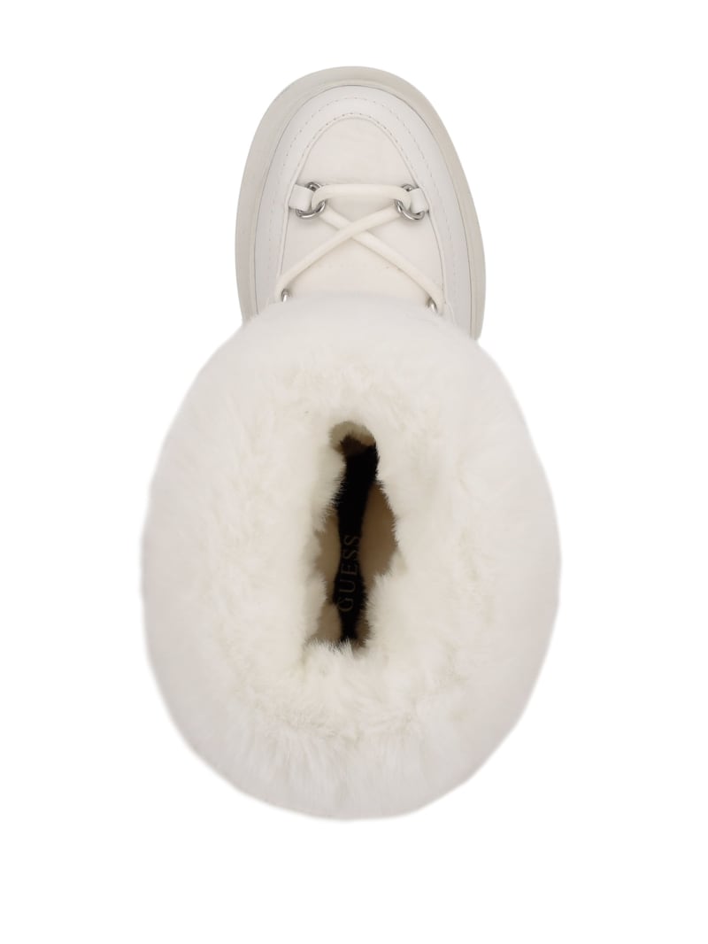 Kozaki Damskie Guess Larya Faux-Fur Snow Białe | 470239-LKY