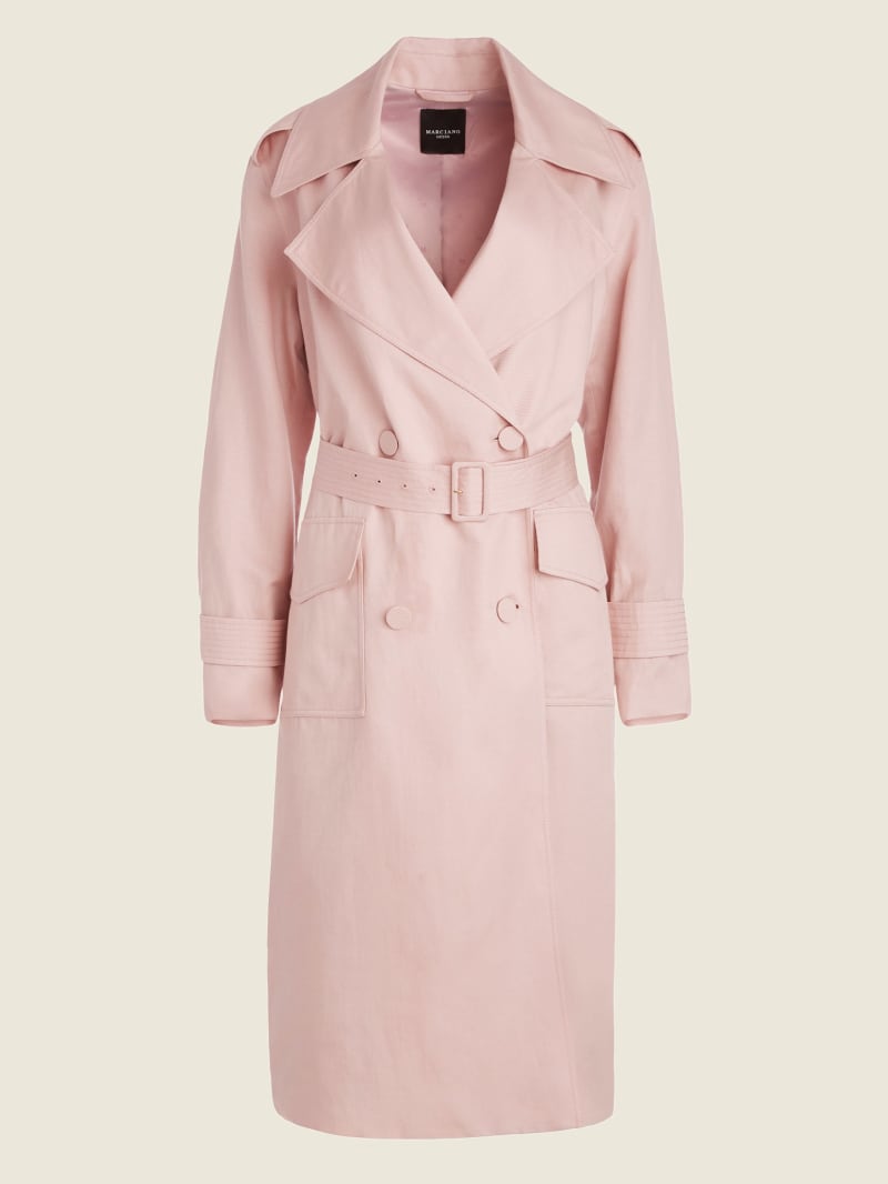 Kurtki Damskie Guess Eco Portland Trench Różowe | 723109-TYX