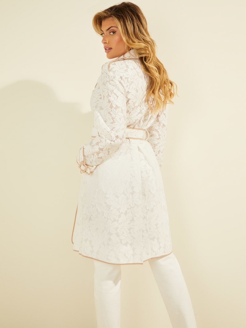 Kurtki Damskie Guess Livia Trench Białe | 254387-YWX