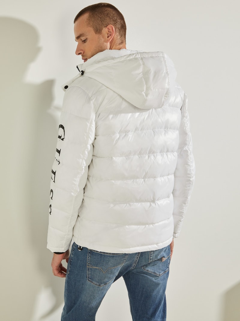 Kurtki Męskie Guess Anthony Logo Puffer Białe | 973825-FEI