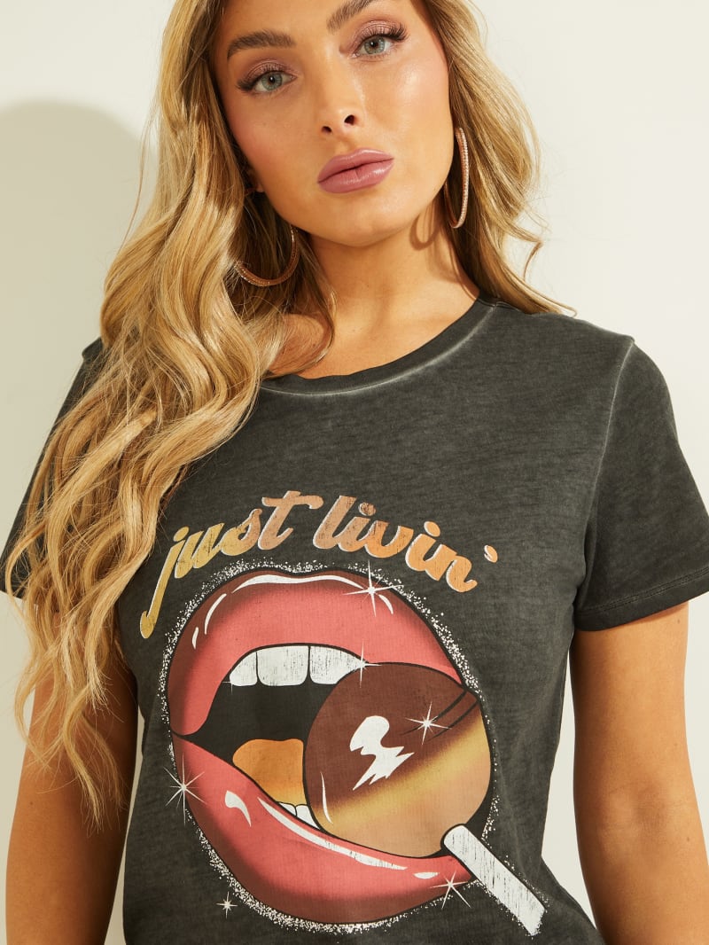 Najfatalniejszy Damskie Guess Just Livin' Easy Tee Kolorowe | 294083-UDR