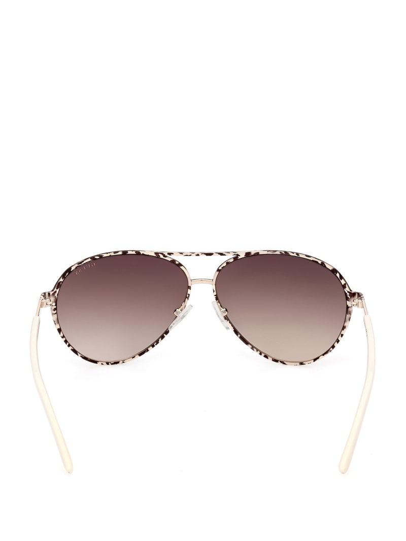 Okulary Słoneczne Damskie Guess Animal Print Aviator Czerwone | 019653-MCQ