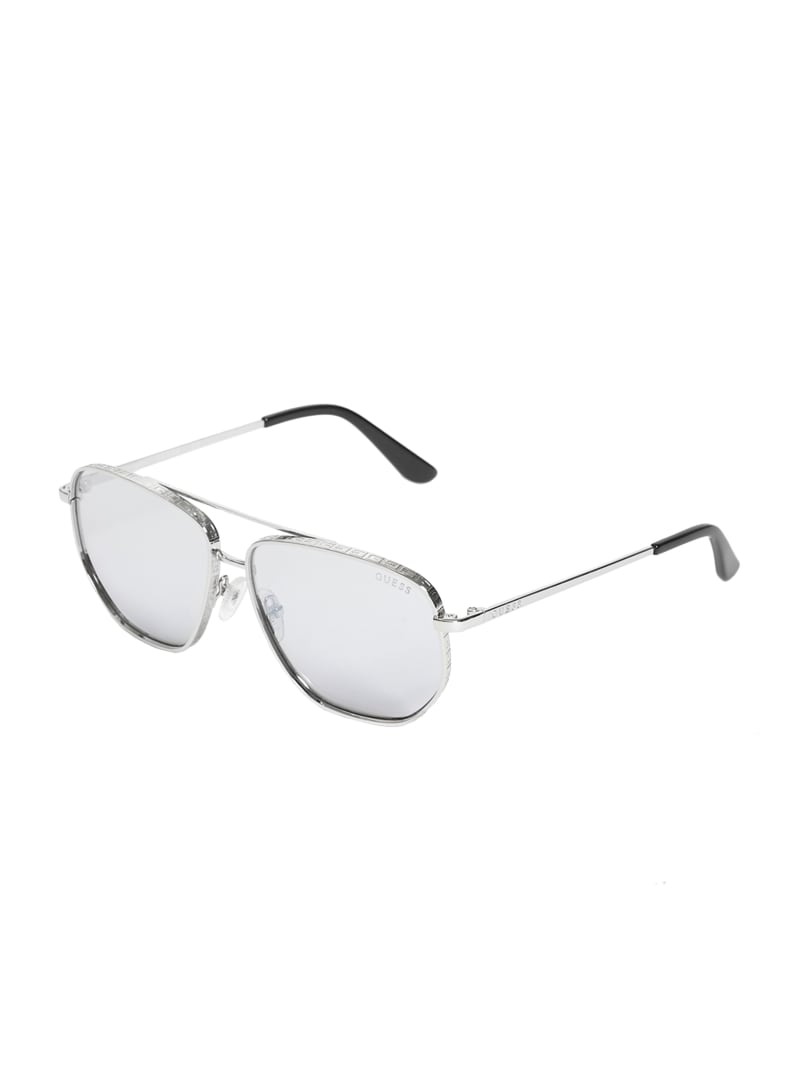 Okulary Słoneczne Damskie Guess Kelly Aviator Srebrne | 639257-ZMQ