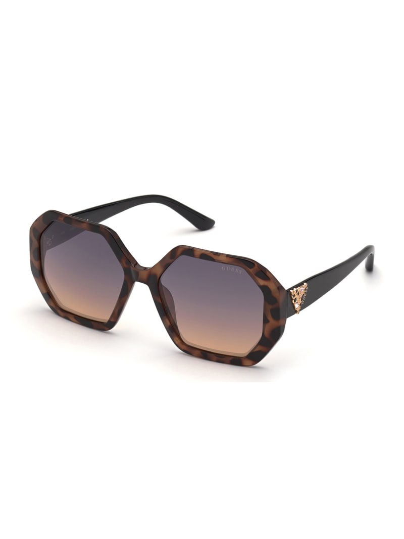 Okulary Słoneczne Damskie Guess Larissa Geometric Różowe Złote | 905183-LIH