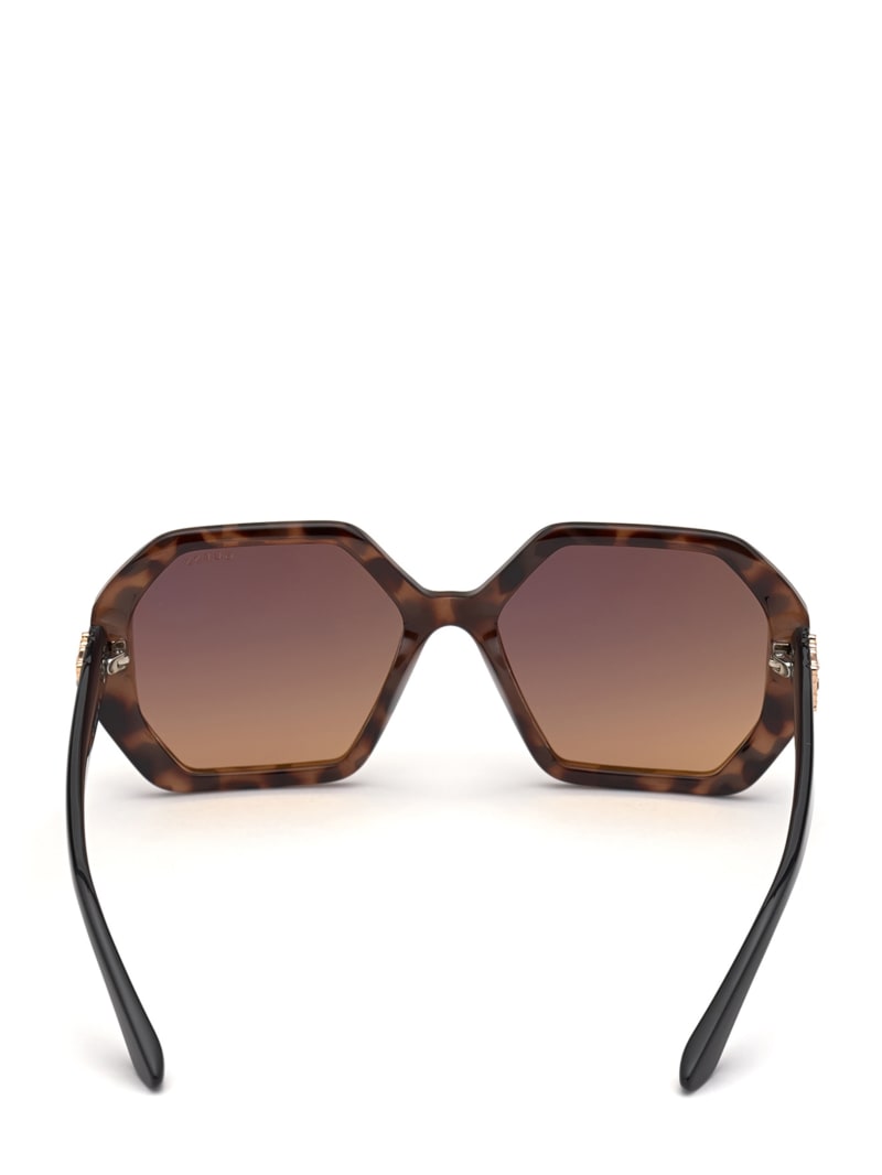 Okulary Słoneczne Damskie Guess Larissa Geometric Różowe Złote | 905183-LIH