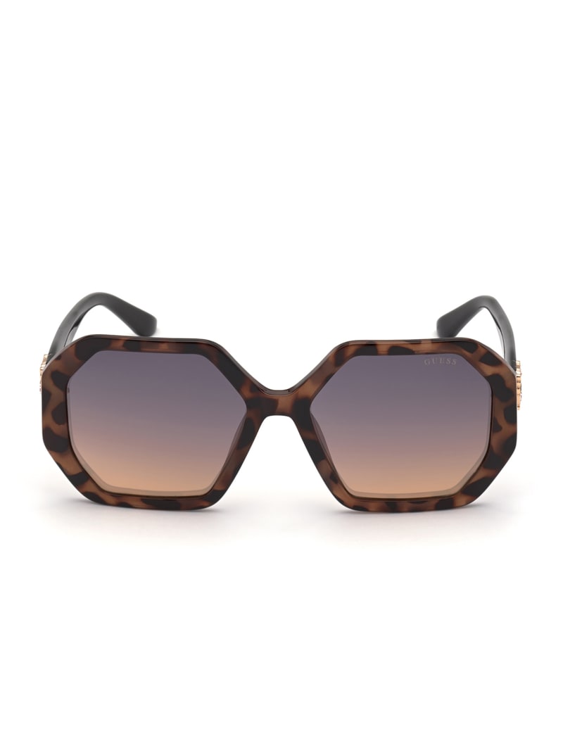 Okulary Słoneczne Damskie Guess Larissa Geometric Różowe Złote | 905183-LIH