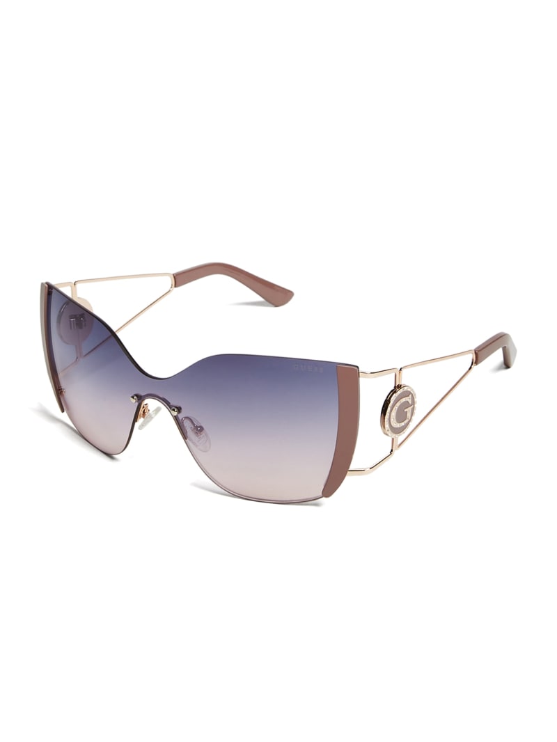 Okulary Słoneczne Damskie Guess Lorin Cat-Eye Złote | 137496-DXP