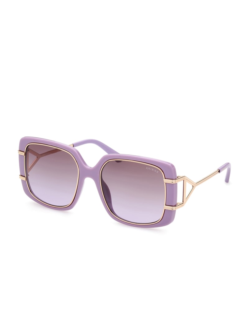 Okulary Słoneczne Damskie Guess Oversized Square Fioletowe | 536049-CDJ