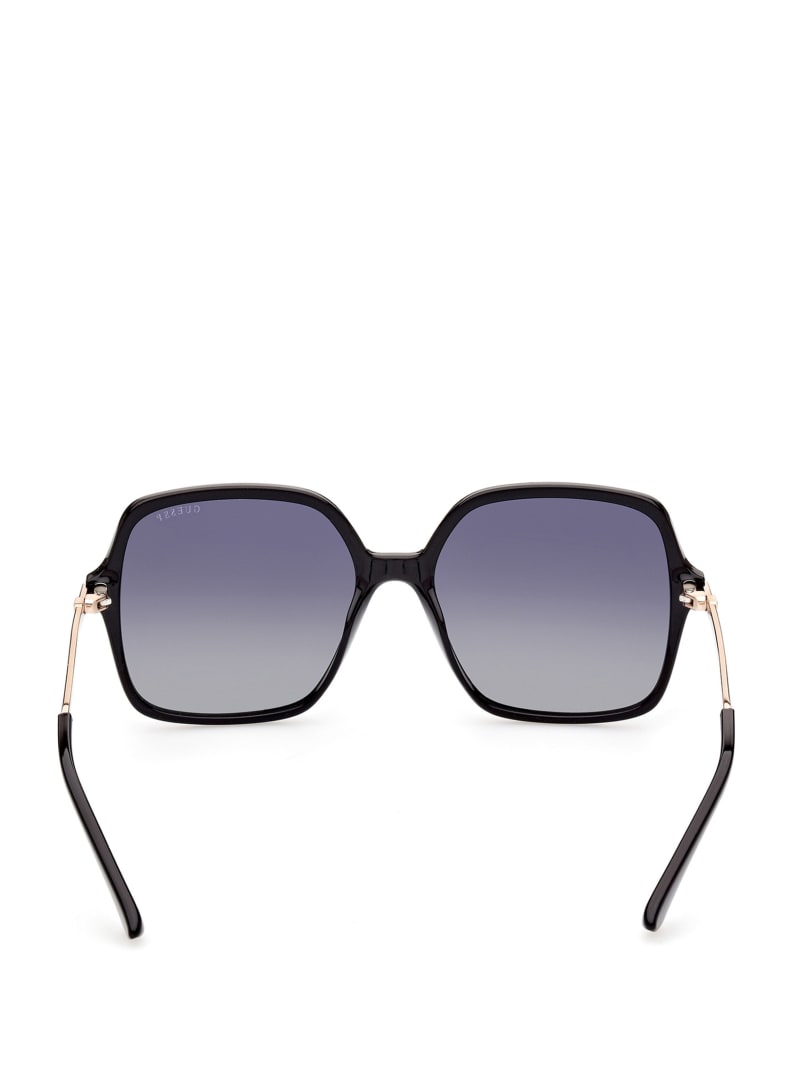 Okulary Słoneczne Damskie Guess Oversized Square Czarne | 718205-LHT