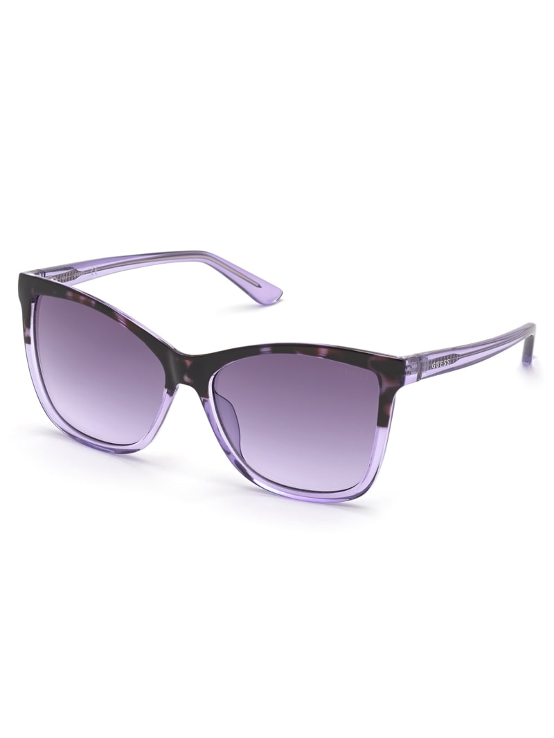 Okulary Słoneczne Damskie Guess Purple Square Fioletowe | 670914-CYE