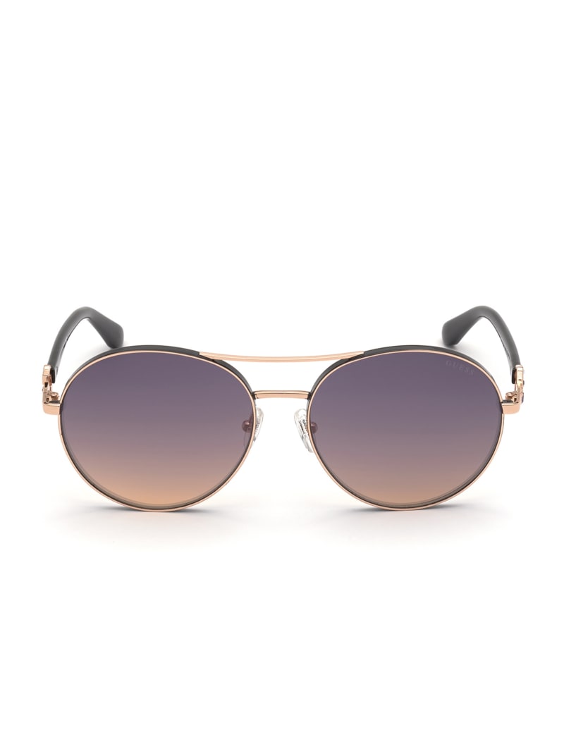 Okulary Słoneczne Damskie Guess Sally Aviator Niebieskie | 549870-DMO