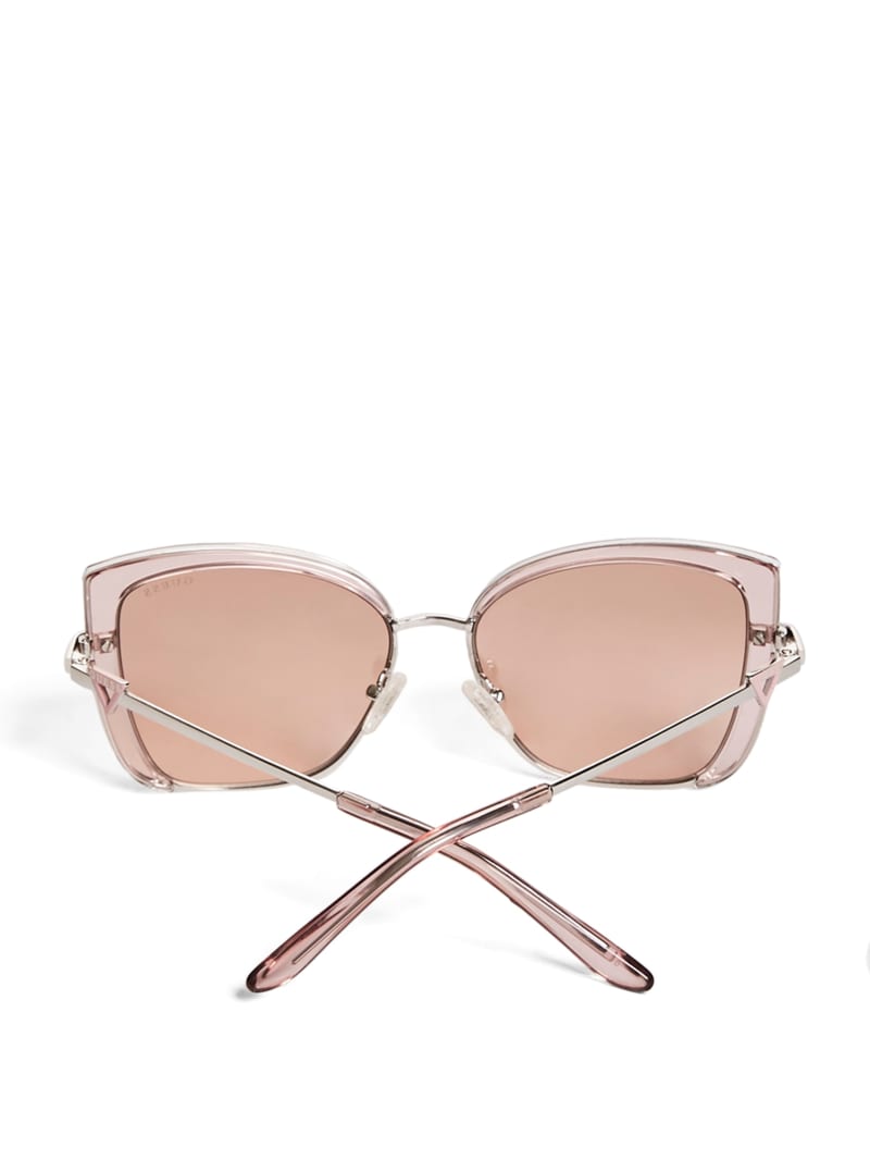 Okulary Słoneczne Damskie Guess Tinted Cat-Eye Różowe Bordowe | 425098-WND