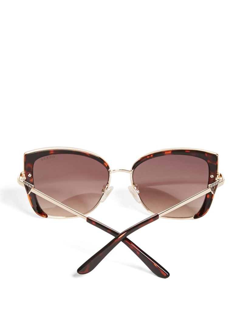 Okulary Słoneczne Damskie Guess Tinted Cat-Eye Złote | 625984-UGM