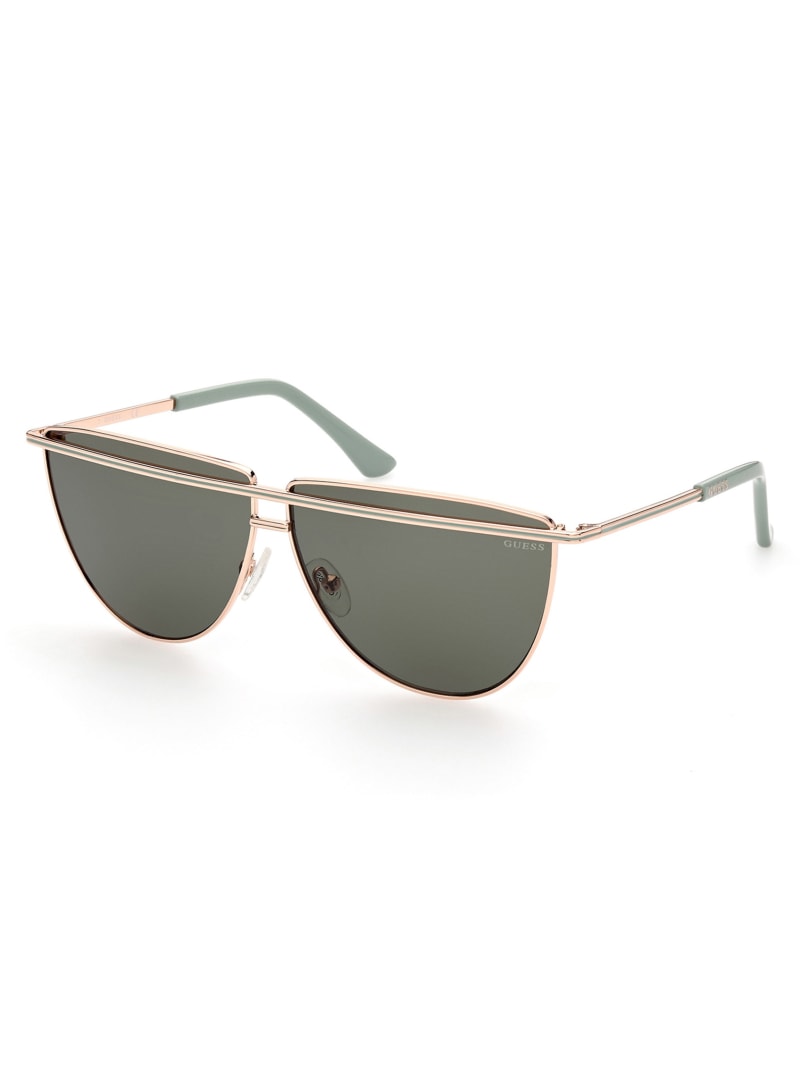 Okulary Słoneczne Damskie Guess Top Bar Aviator Zielone | 608195-WEH