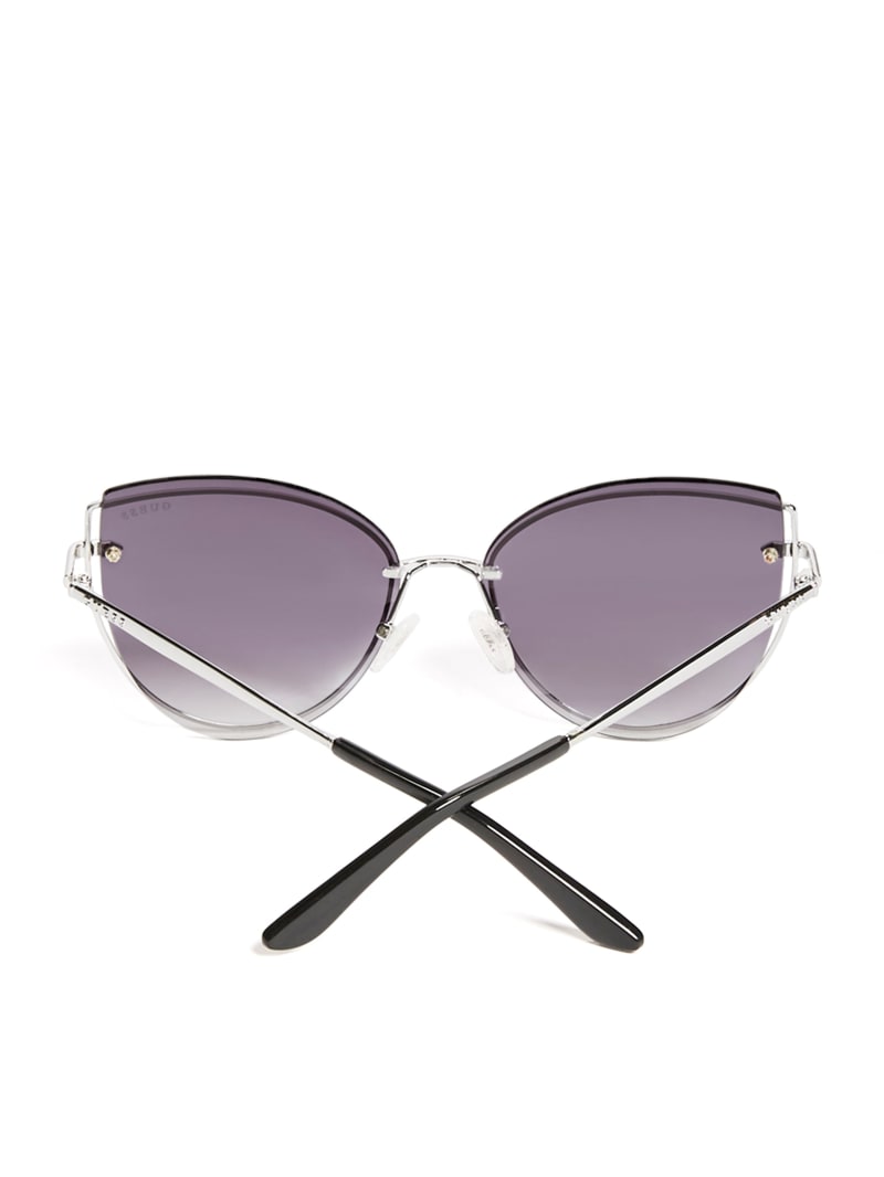 Okulary Słoneczne Damskie Guess Wired Cat Eye Srebrne | 096724-XOC