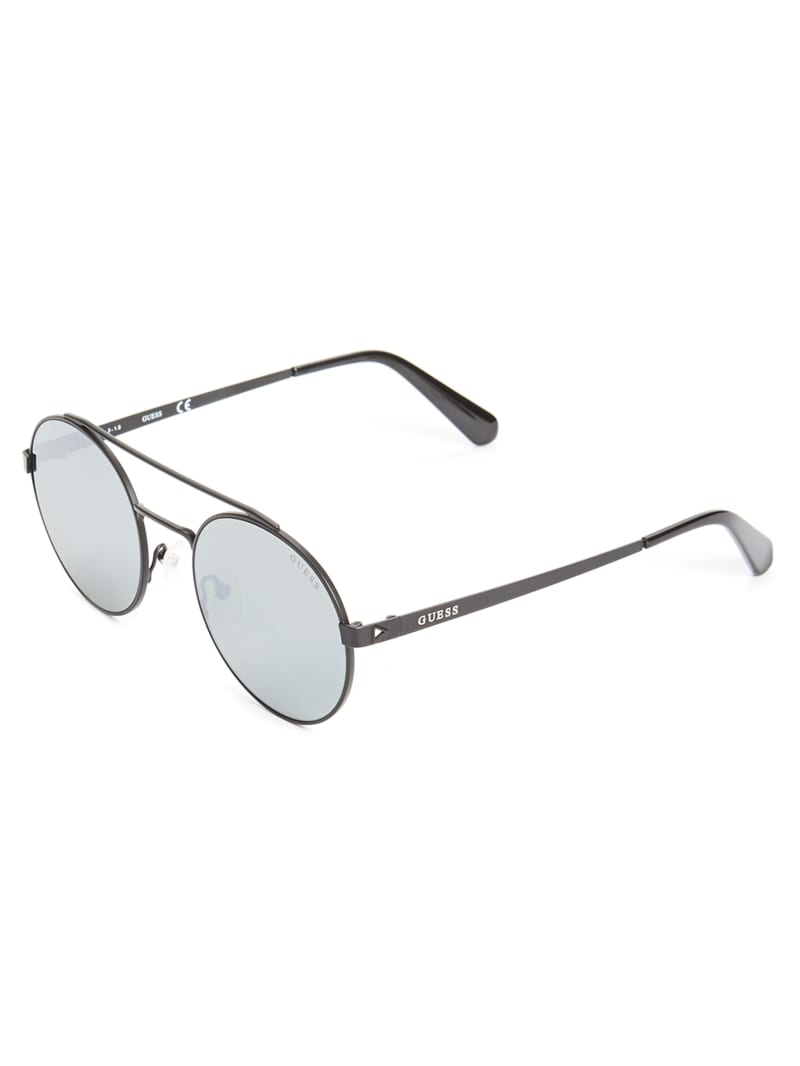 Okulary Słoneczne Męskie Guess Jack Round Aviator Czarne | 017582-OJM