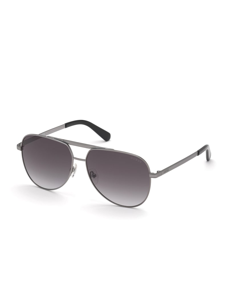 Okulary Słoneczne Męskie Guess Manny Aviator Srebrne | 683751-GRK