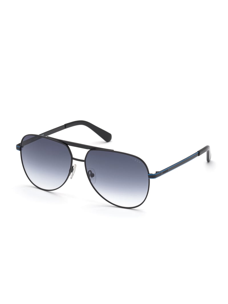 Okulary Słoneczne Męskie Guess Manny Aviator Czarne | 875640-KNH