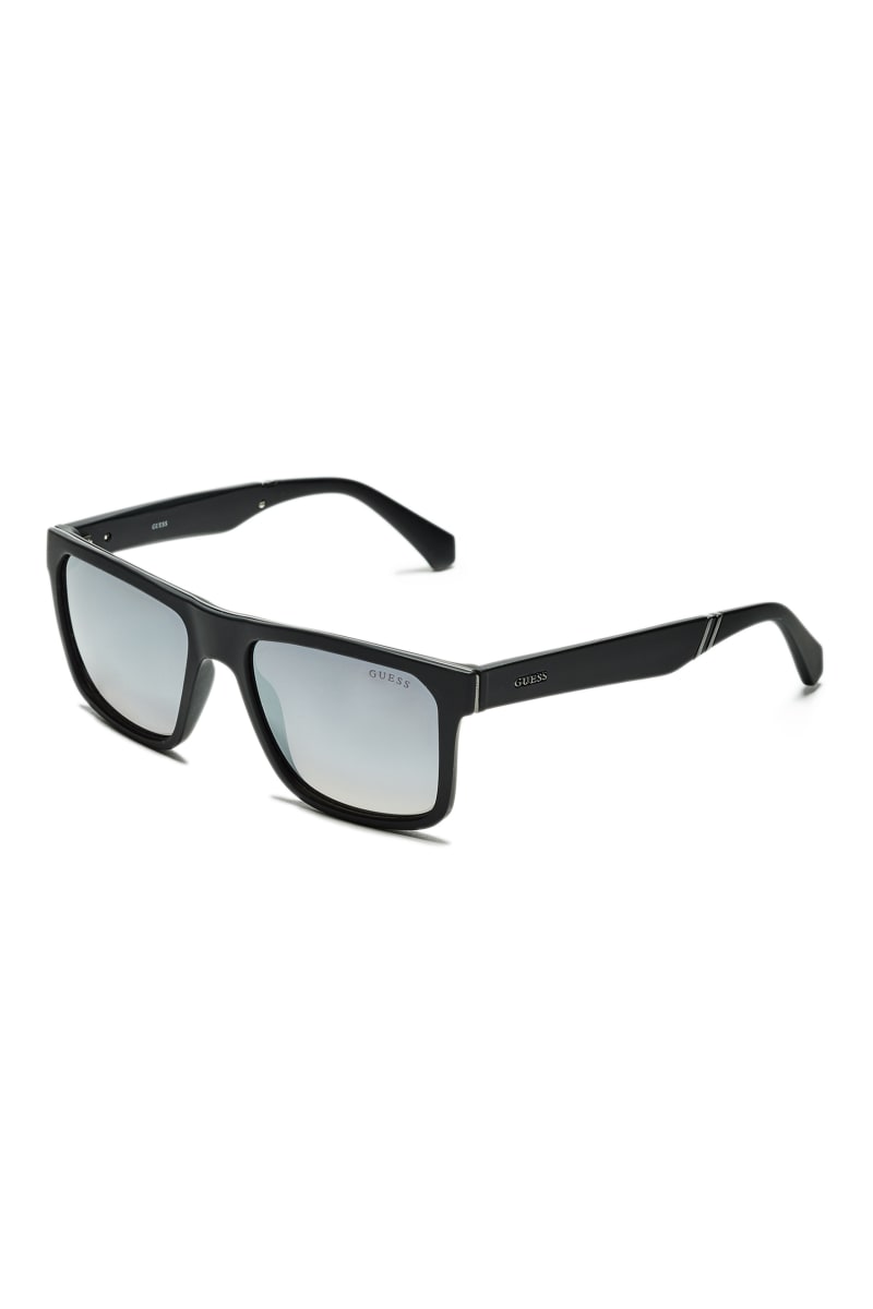 Okulary Słoneczne Męskie Guess Matte Square Czarne | 289530-OCZ