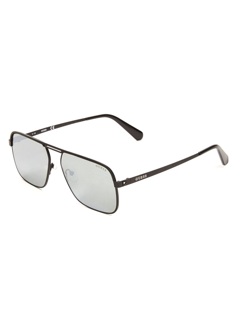 Okulary Słoneczne Męskie Guess Top Bar Aviator Szare | 534072-LJG