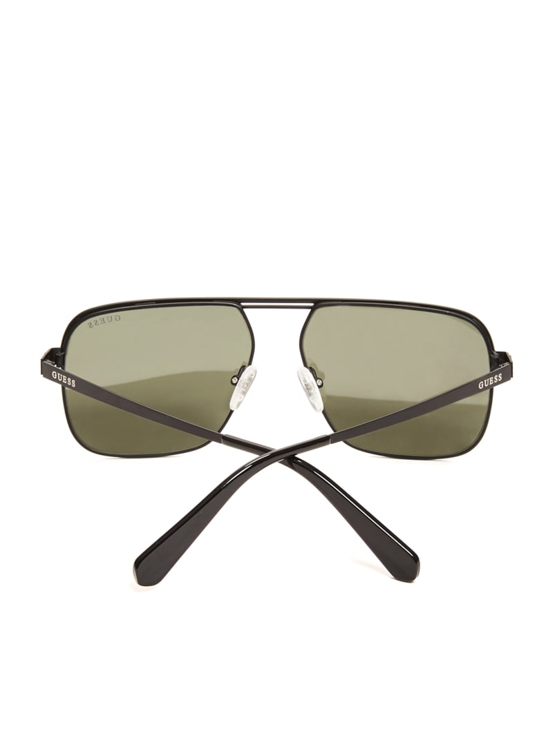 Okulary Słoneczne Męskie Guess Top Bar Aviator Szare | 534072-LJG