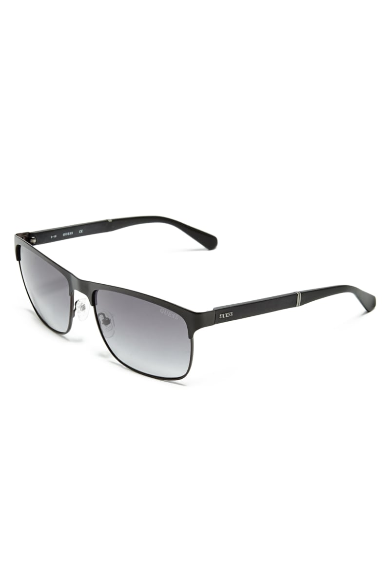 Okulary Słoneczne Męskie Guess Vincent Clubmaster Czarne | 321685-VAS