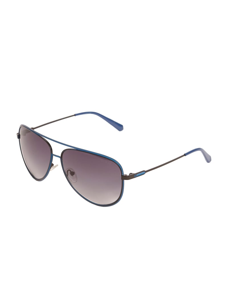 Okulary Słoneczne Męskie Guess Wesley Metal Aviator Szare | 892165-SOM