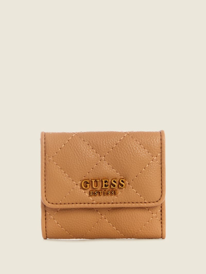 Portfele Damskie Guess Abey Card & Coin Purse Beżowe | 932540-OIE