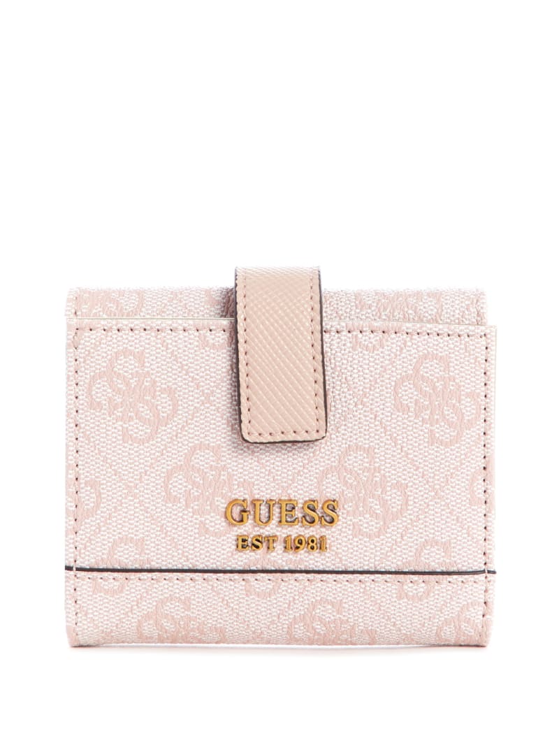 Portfele Damskie Guess Cordelia Logo Petite Trifold Różowe | 143569-CMP